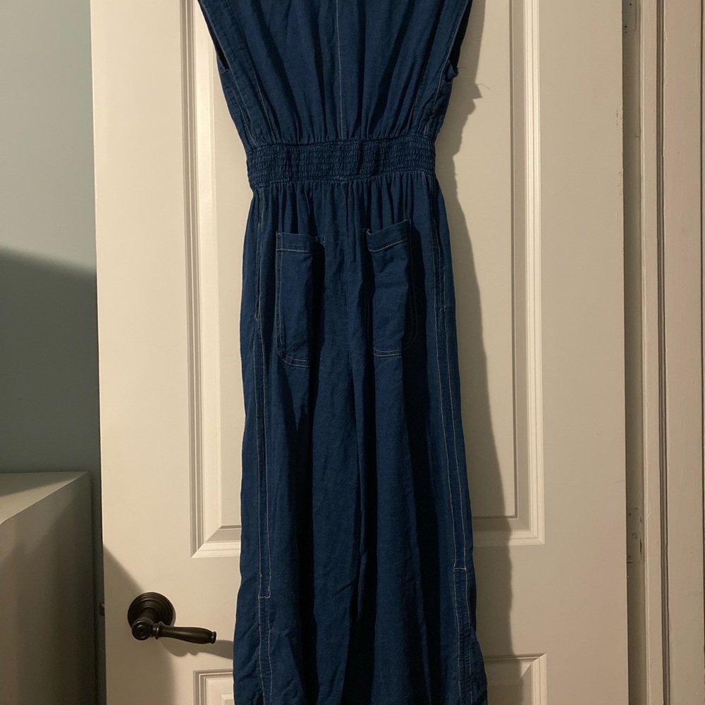 NWT Anthropologie Adjustable Wide Leg Jumpsuit in Denim color. - Picture 6 of 13
